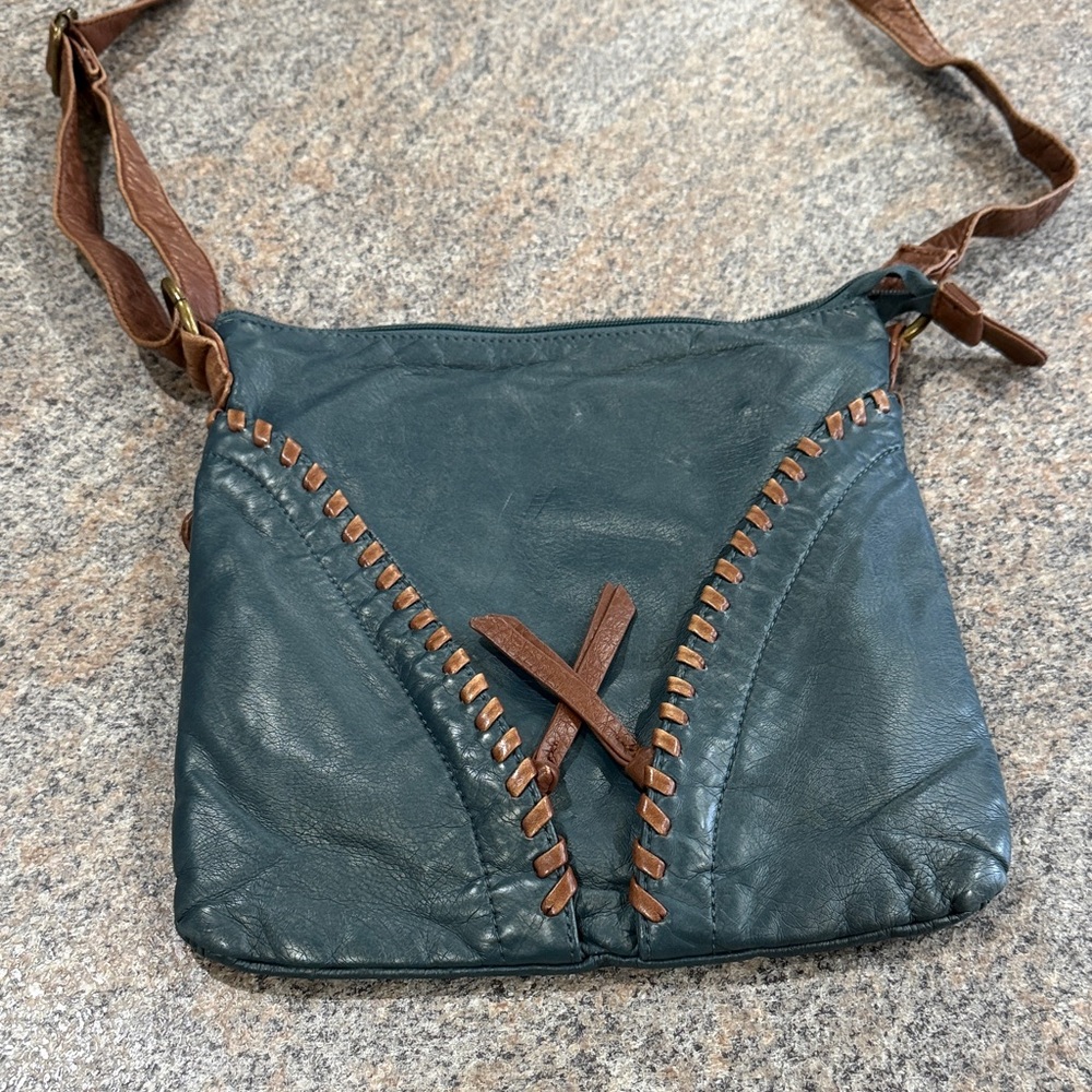 Bueno Stylish Brown and Green/Blue Women's Bag - Picture 2 of 8